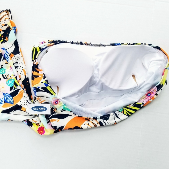 Old Navy One-Shoulder Side-Cutout One-Piece Tropical Print Swimsuit Size XL - Picture 6 of 10